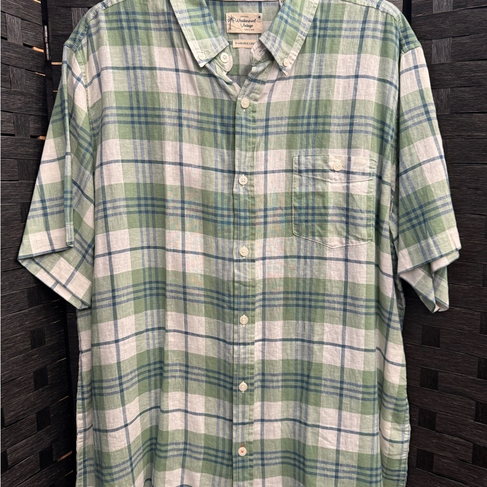 Weatherproof Green and Blue Plaid Men's Shirt